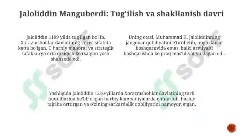 Jaloliddin Manguberdi: Tug'ilishidan To Taxtga 3