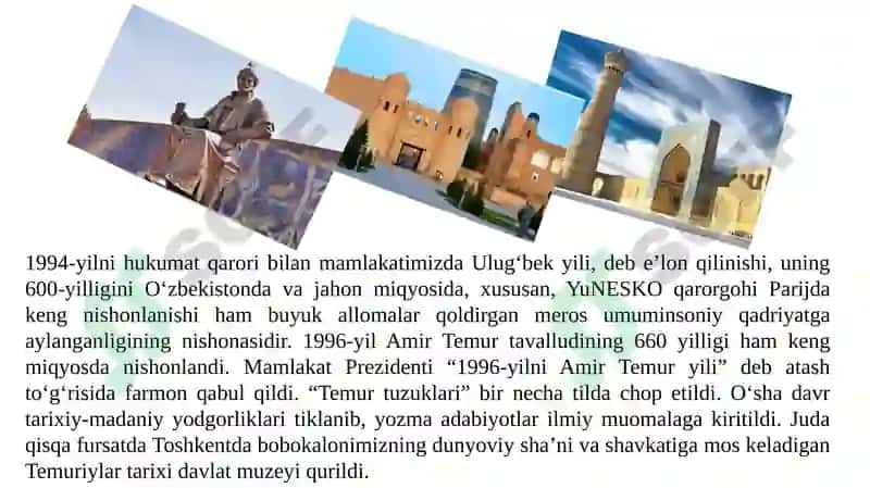 Mustaqillik yillarida O’zbekistondagi ma’naviy va madaniy taraqqiyot 3