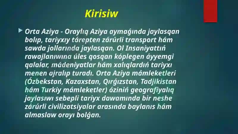 Orta Aziya qala qurılısı mádeniyatınınʼ payda bolıwı 3