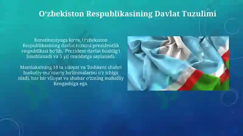 Oʻzbekiston Respublikasininig mamuriy hududiy va davlat tuzulishi 3