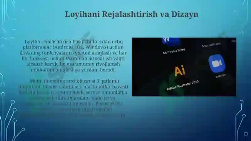 Mobil ilovalarning texnik va dasturiy ta'minotini yaratish 3