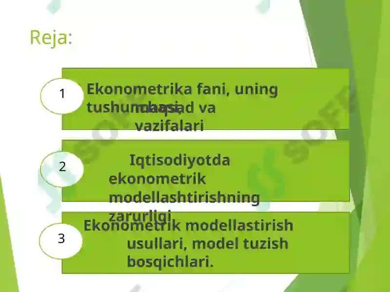 Ekonometrika fanining Tushunchalari, Maqsadlari va Vazifalari 3