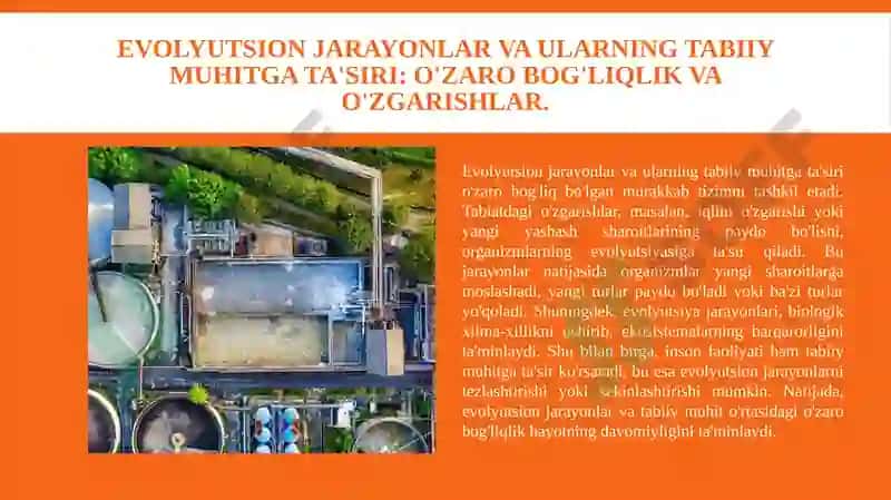 Evolyutsion jarayonlar va ularning tabiiy muhitga ta'siri 3