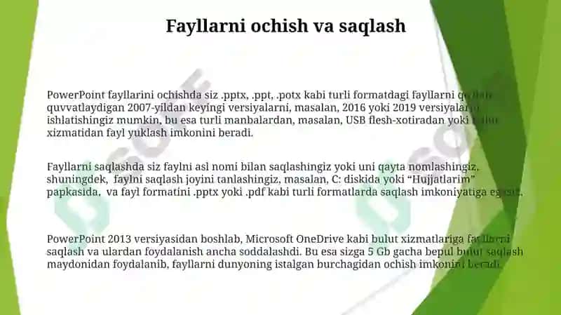 Power point ish oynasi va imkoniyatlari 3
