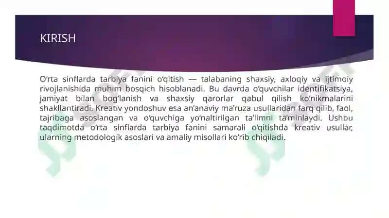O'rta sinflarda tarbiya fanini o'qitishda kreativ yondoshuv 3