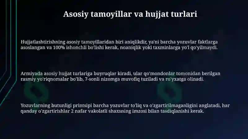 Armiyada ishyuritishning asosiy qoidalari 3
