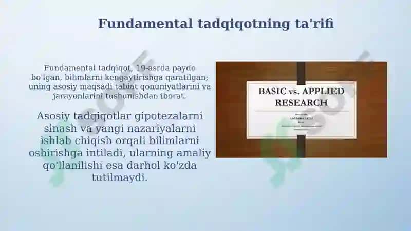 Fundamental va amaliy tadqiqotlarning biologiyadagi farqlari 3