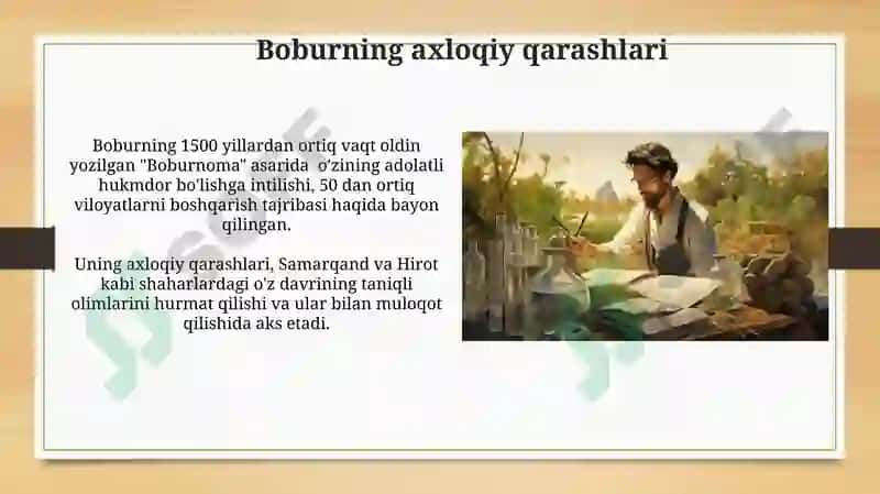 Boburning axloqiy qarashlari 3