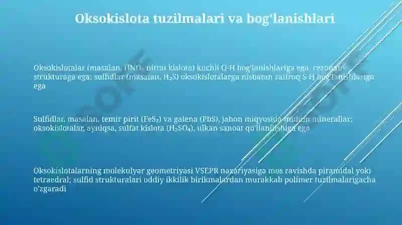 Galogenlarning sulfidlari.Galogenlarning oksokislotalari 3
