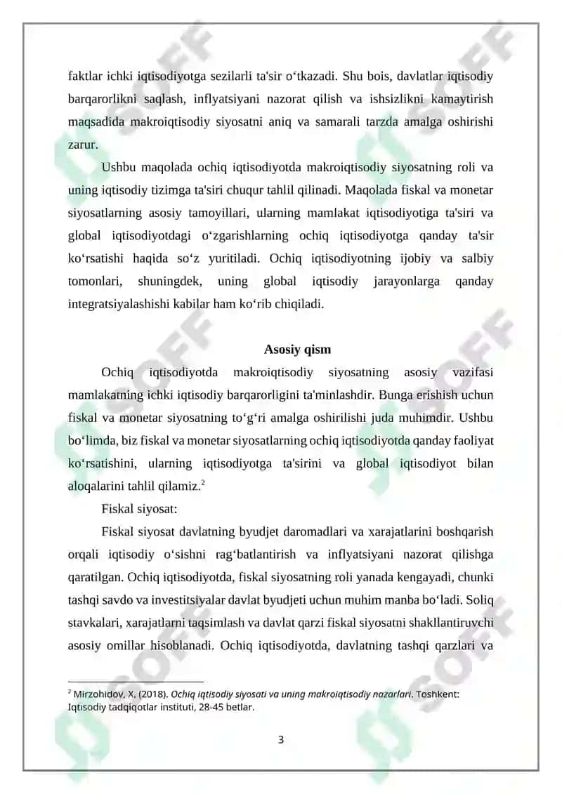 OCHIQ IQTISODIYOTDA MAKROIQTISODIY SIYOSAT 3