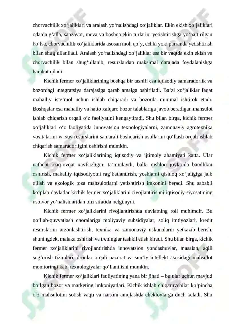 Kichik fermer xo‘jaliklari rivoji imtiyoz va cheklovlar 3