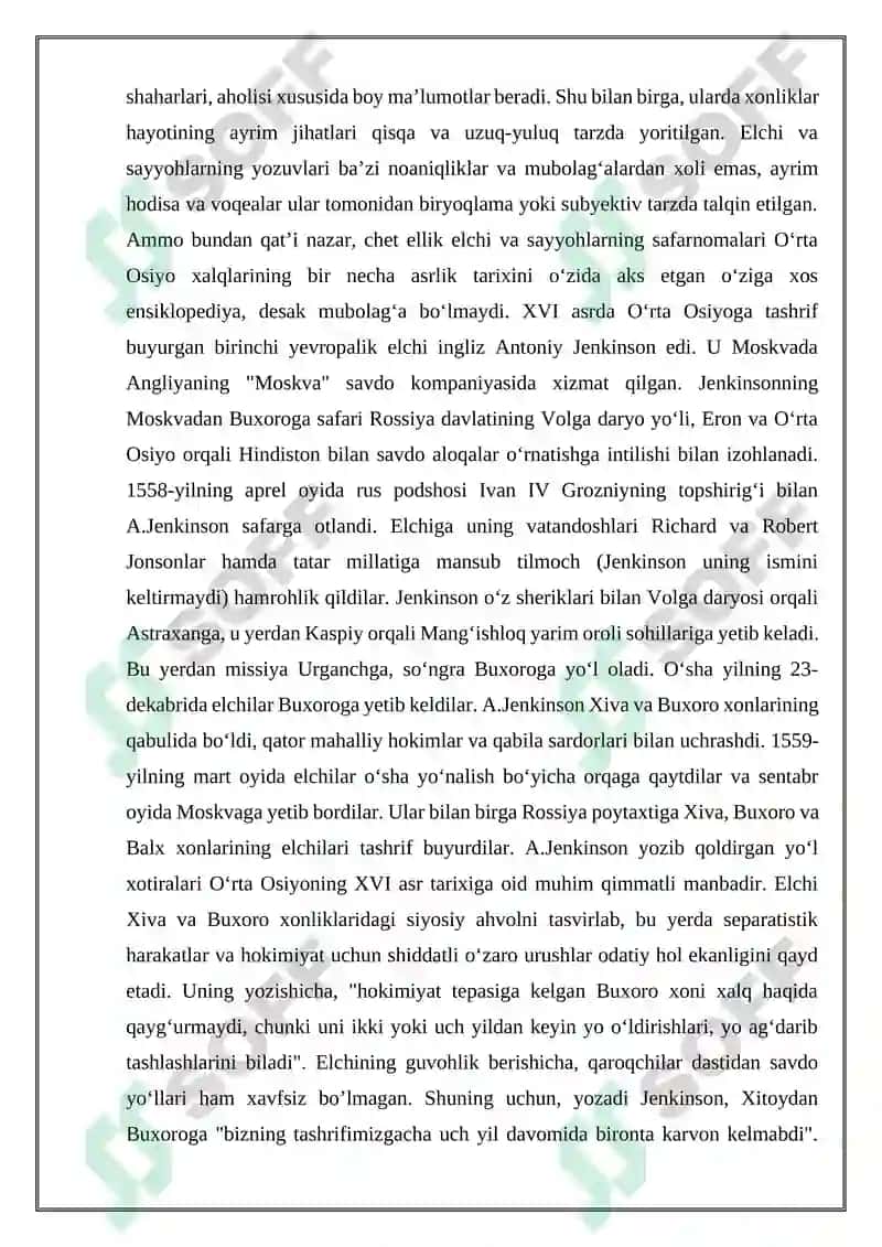 O‘rta Osiyoning XIX asr oxiri XX asr boshlari tarixiga oid rus va yevropa tillaridagi manbalar 3