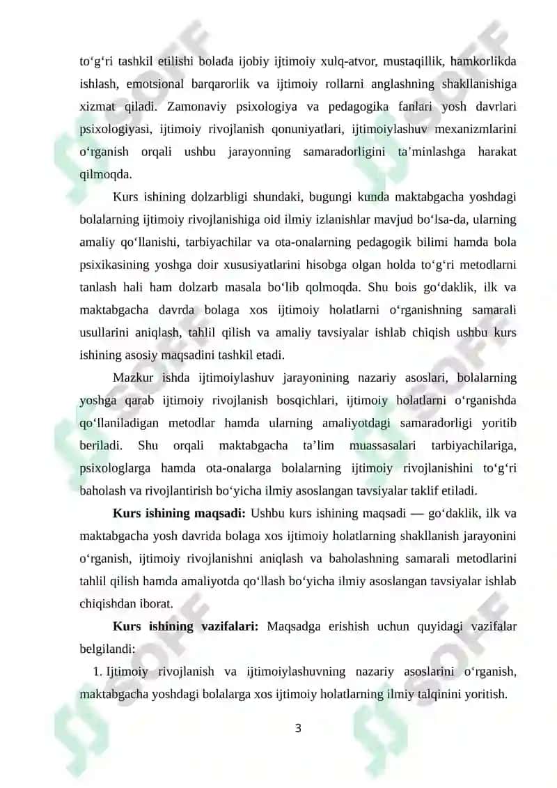 GO‘DAKLIK, ILK, MAKTABGACHA DAVRDA BOLAGA XOS IJTIMOIY HOLATLARNI O'RGANISH YO‘LLARI 3