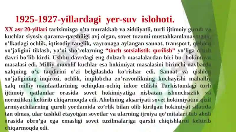 O’zbekistonning 1925-1941-yillardagi holatiga umumiy tasnif 3