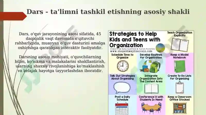 Dars - Ta'limni tashkil etishning asosiy shakli 3