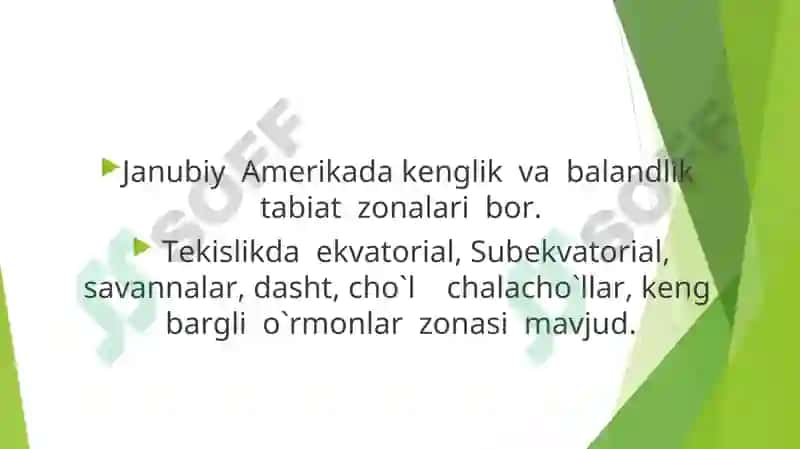Janubiy Amerika.Tabiat zonalari.Balandlik mintaqalari. 3