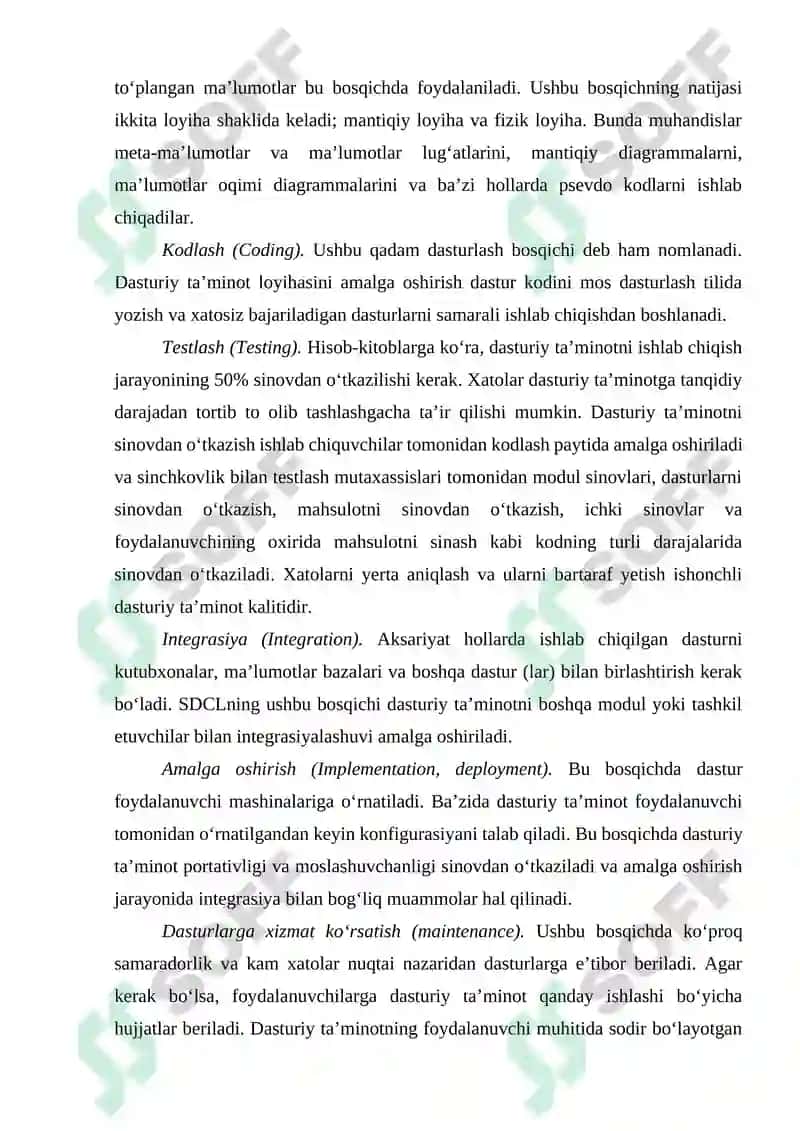 Dasturiy vositalarni ishlab chiqarishning hayotiy siklini amaliy tadbiqi 3