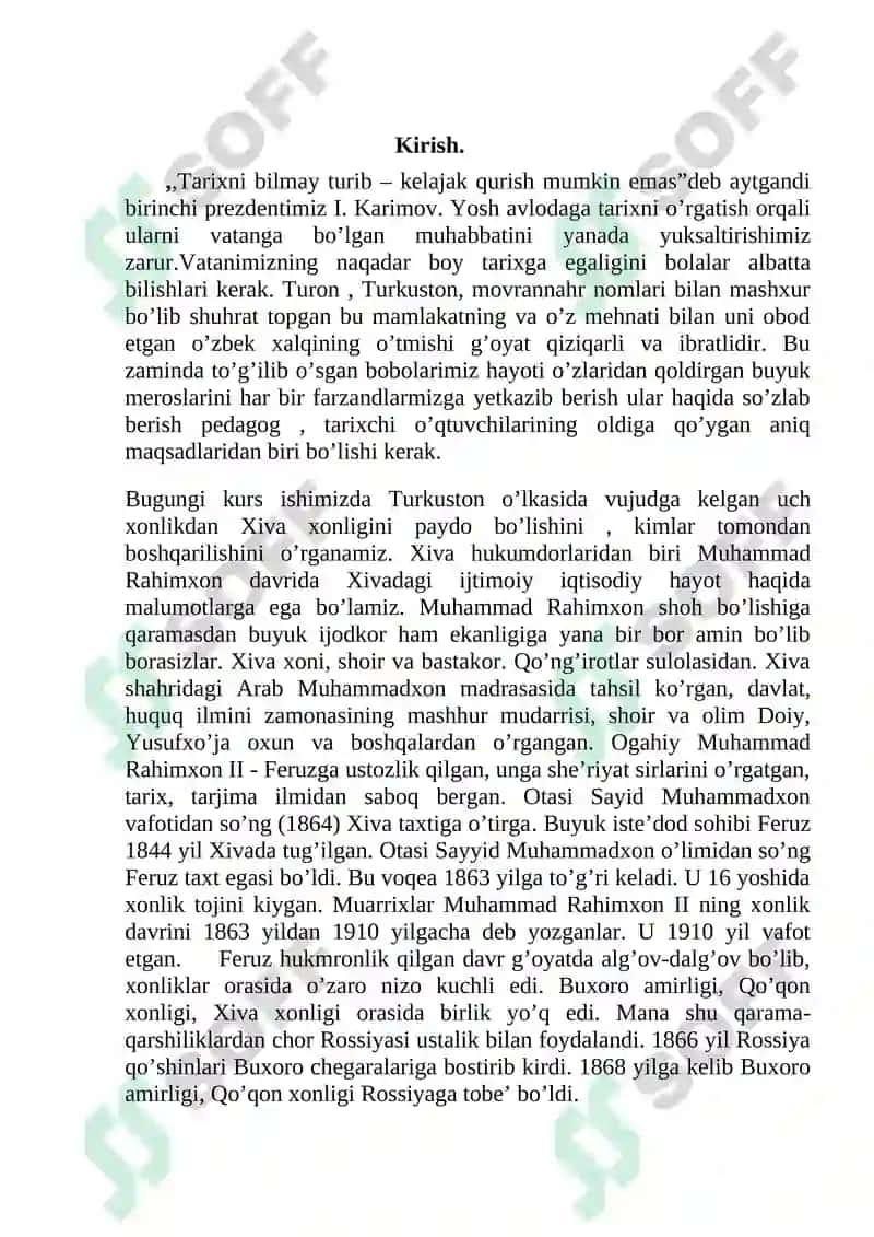 Muhammad Rahimxon II hukumronligi davrida Xiva xonligida iqtisodi jarayonlar 3