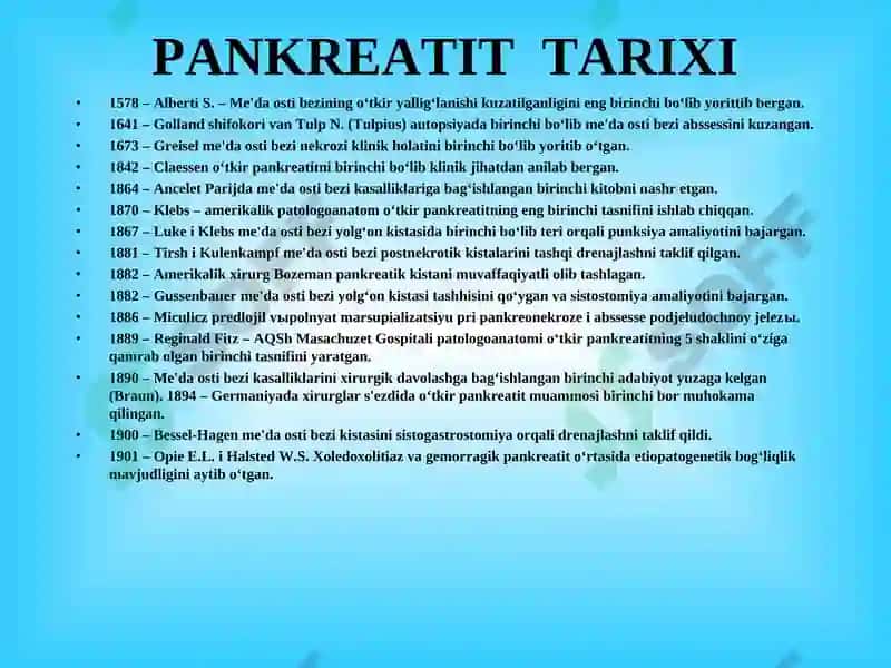 O‘tkir pankreatitni diagnostikasi va davolash 3