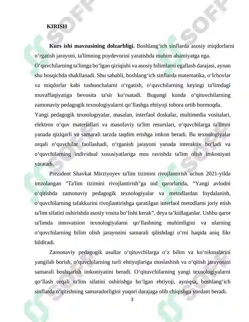BOSHLANG'ICH SINFLARDA ASOSIY MIQDORLARNI O‘RGATISH JARAYONIDA YANGI PEDAGOGIK TEXNOLOGIYALARDAN FOYDALANISH 3