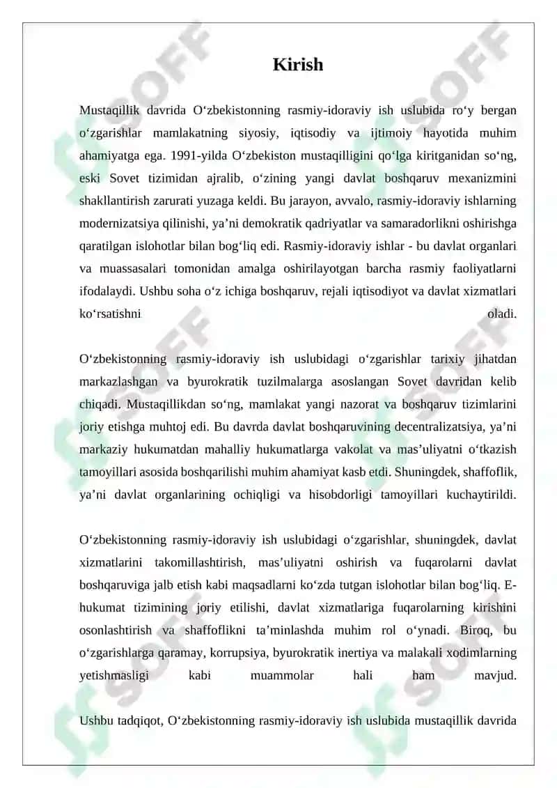 Mustaqillik davrida rasmiy-idoraviy ish uslubida roʻy bergan oʻzgarishlar 3