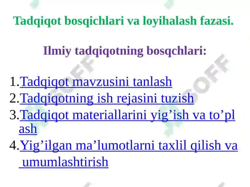 Tadqiqotusullari va ko'nikmalari 3