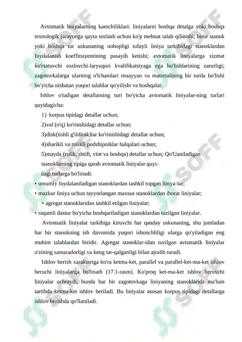 Avtomatik liniyalar, agregat stanoklari va dastur bo'yicha boshqariladigan stanoklar haqida asosiy tushunchalar 3