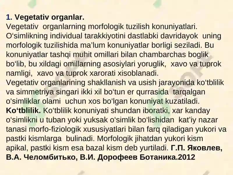 Ildiz va uning vazifasi, tiplari va tuzilishi 3