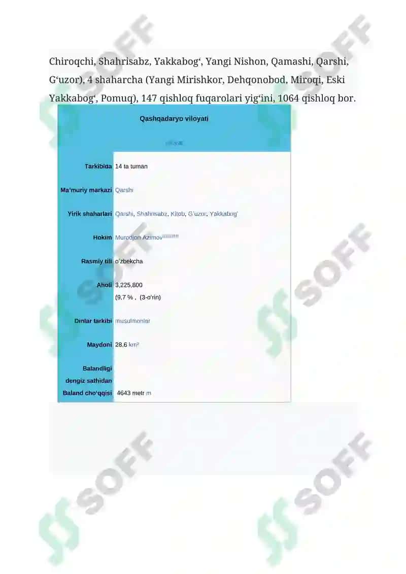 Yashash hududi bo‘yicha statistik va tahliliy ma’lumot tayyorlash 3