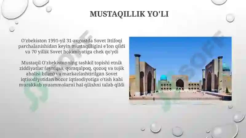 Mustaqil O'zbekiston Respublikasining tashkil topishi va uning ahamiyati 3