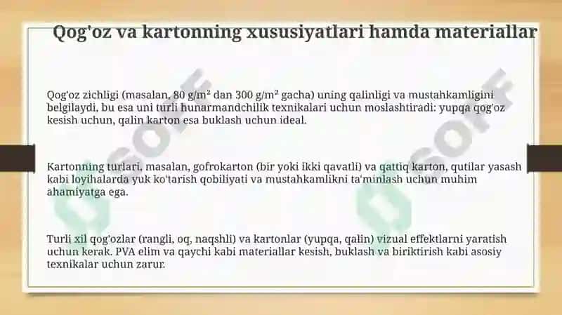 Qog'oz va karton hunarmandchiligi 3