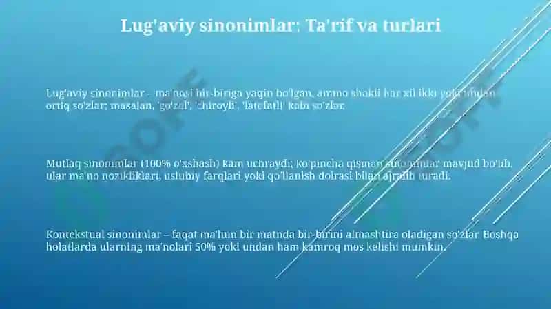 Lug'aviy sinonimlar poetik vosita sifatida 3