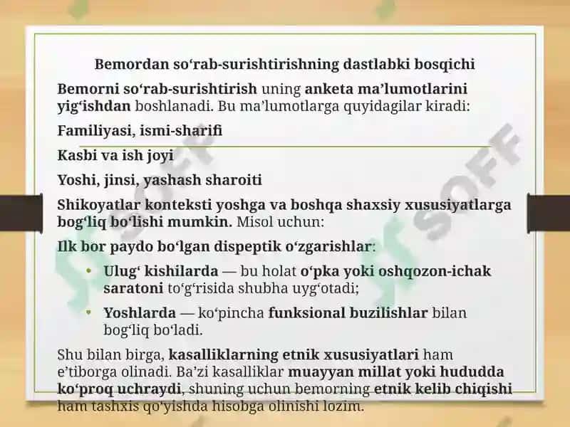 Bemorni mustaqil so’rab surishtirish 3