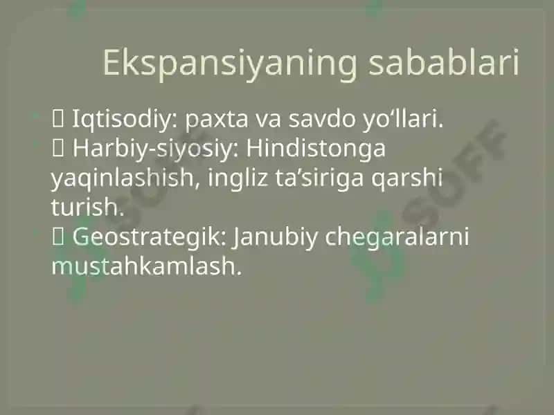 Rossiya imperiyasining O‘rta Osiyoga ekspansiyasi 3