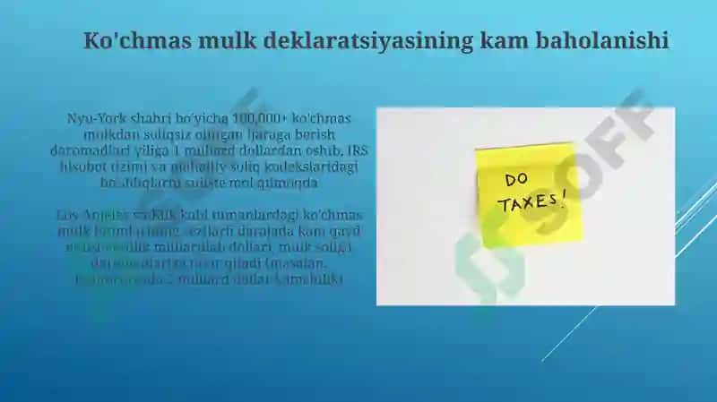 Ko'chmas mulk deklaratsiyasining kam baholanishi 3