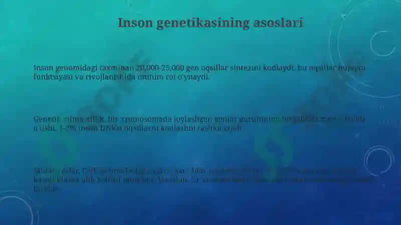 Inson Genetikasi va Tibbiyagidegenitika 3