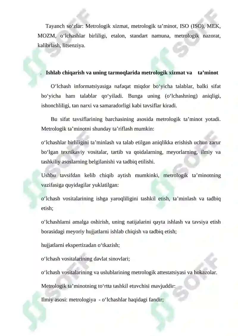 METROLOGIK XIZMAT VA METROLOGIK TA’MINOT 3