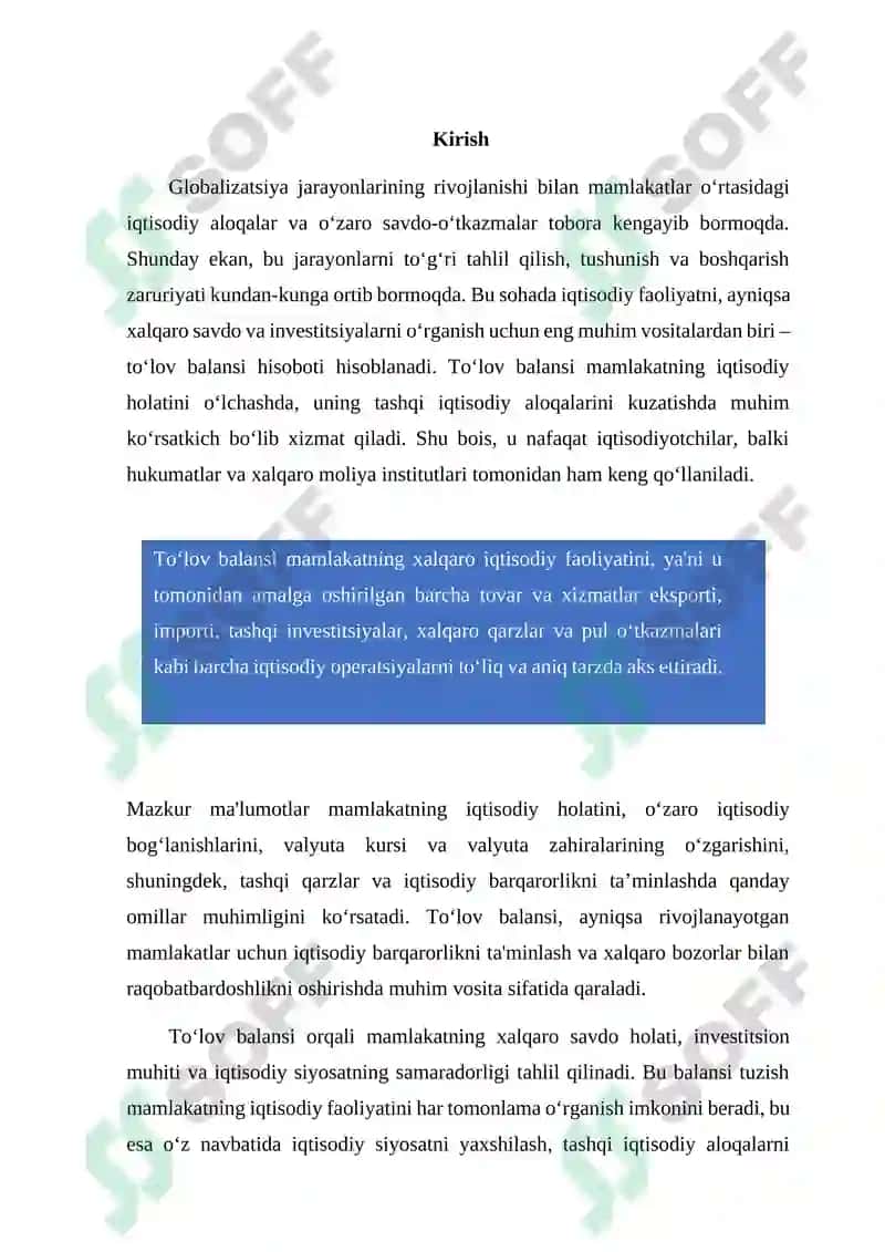 To'lov balansining mohiyati va tarkibi 3