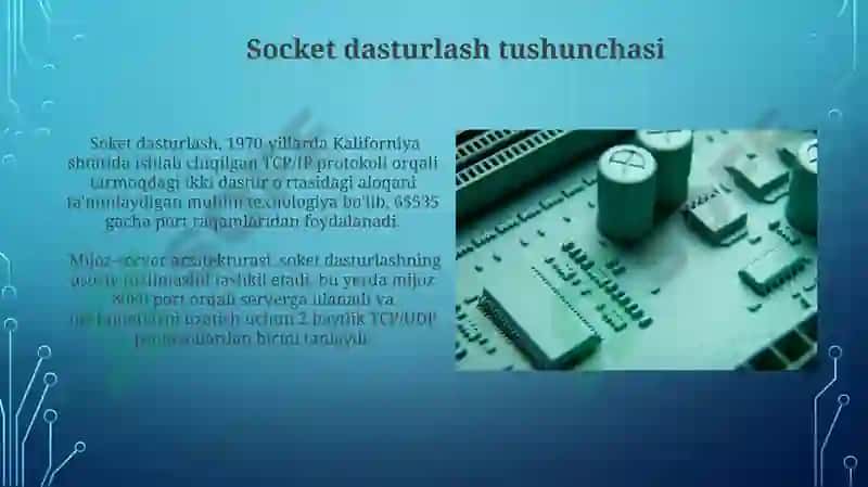 soket dasturlash tushunchasi taqdimot 3
