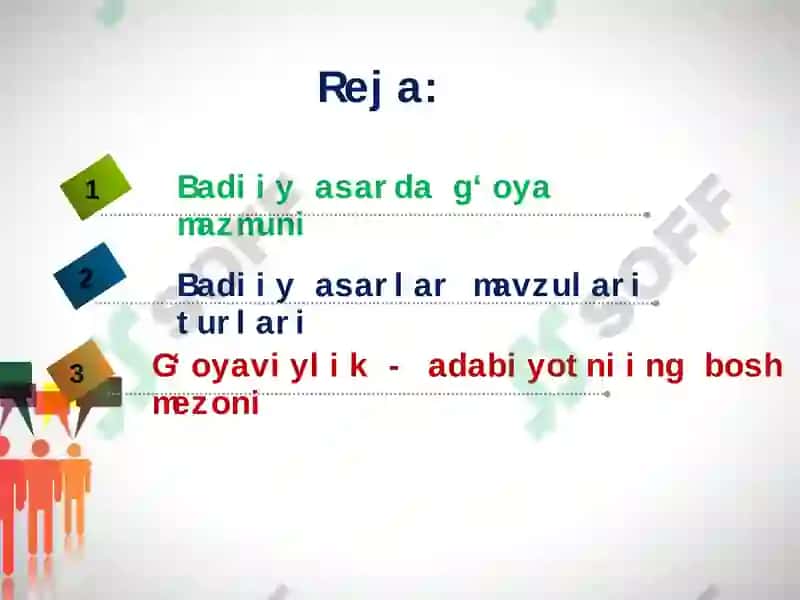 Badiiy asarda g’oya 3