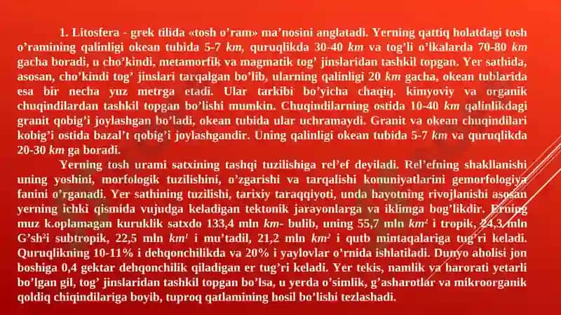 Litosfera va Yer Relyefi 3
