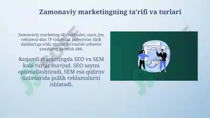 Zamonaviy marketing va uning turlari 3