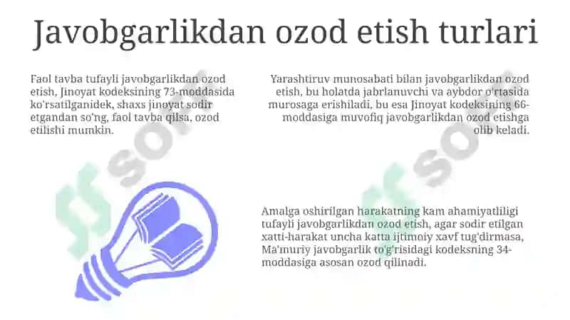 Javobgarlikdan Ozod Etish Turlari 3