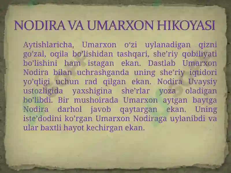 Umarxon va Nodira 3
