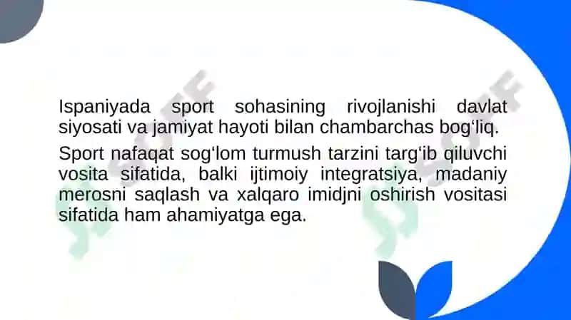 Ispaniya davlatida sport ishlarini tashkil etilishi 3