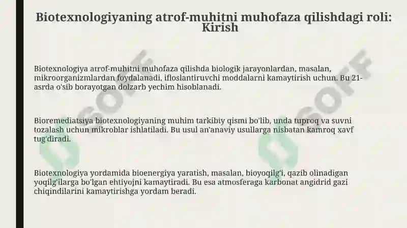 Biotexnologiyaning atrof-muhitni muhofaza qilishdagi roli 3