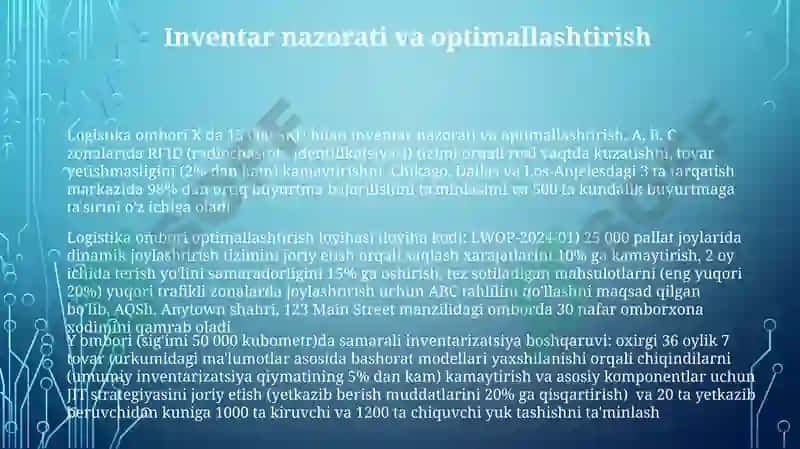 Ombor logistikasini organish obyekti predmeti va maqsadi 3