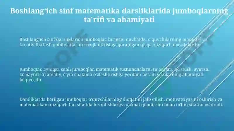 Boshlangʻich sinf matematika darsliklari 3