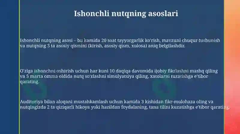 Jamoatchilik oldida ishonch bilan to'g'ri va qiziqarli nutq uchun qo'llanma 3