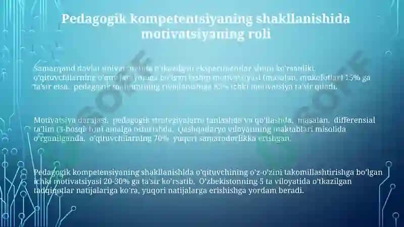 Pedagogik kampententlikni shakllantirish va rivojlantirishda motivatsiya 3